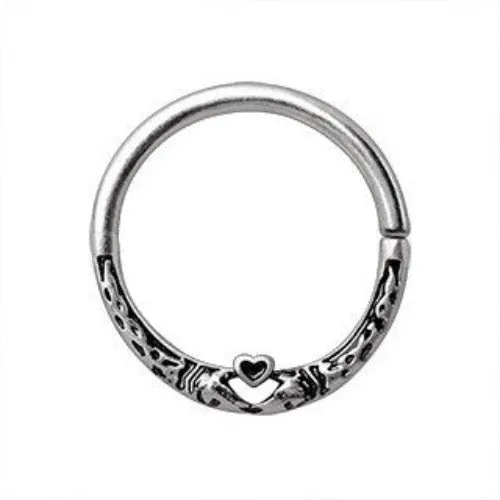 316L Stainless Steel Snake Heart Seamless Ring