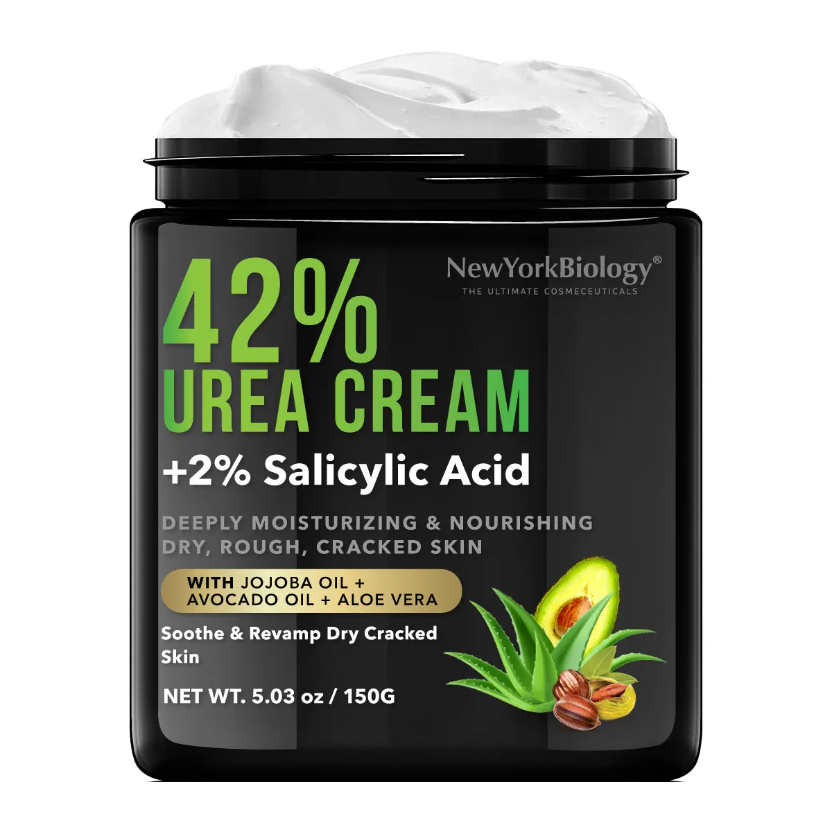 42% Urea Cream  2% Salicylic Acid for Dry, Cracked Skin - 5.3 oz