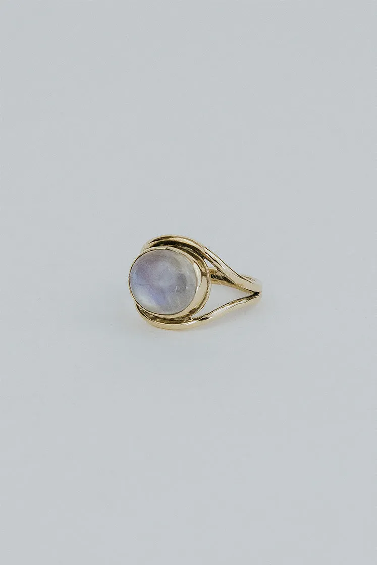 Evil Eye Ring - Moonstone 14k