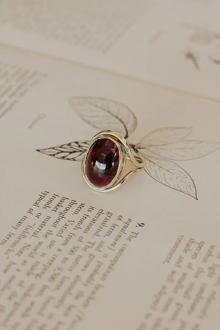 Evil Eye Ring - Pink Tourmaline 14K