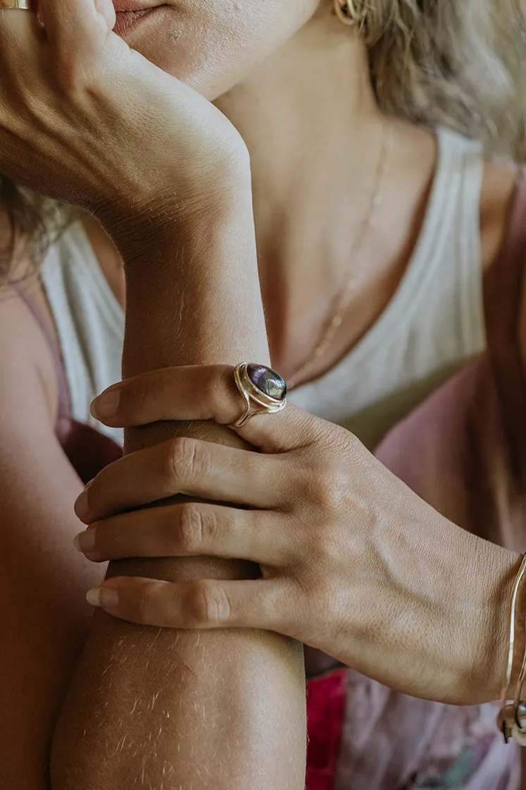 Evil Eye Ring - Pink Tourmaline 14K