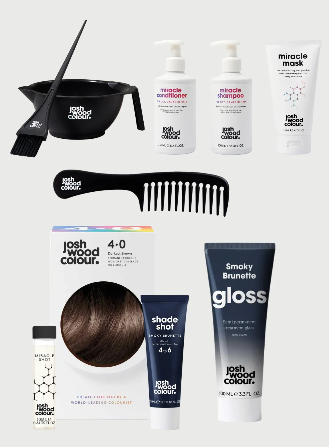 Expert Kit - 4.0 Perm kit, Miracle Shot, Smoky Shade Shot, Smoky Brunette Gloss x 1, Bowl & Brush, Miracle Mask, Comb, Shampoo, Conditioner