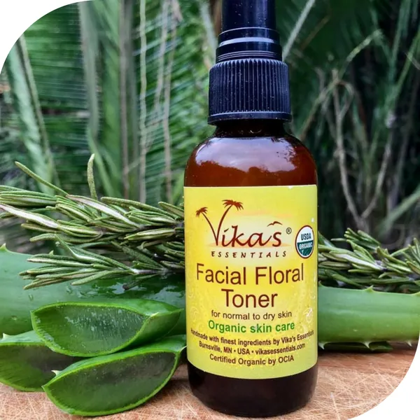 Facial Floral Toner for Dry Skin - USDA Certified Organic