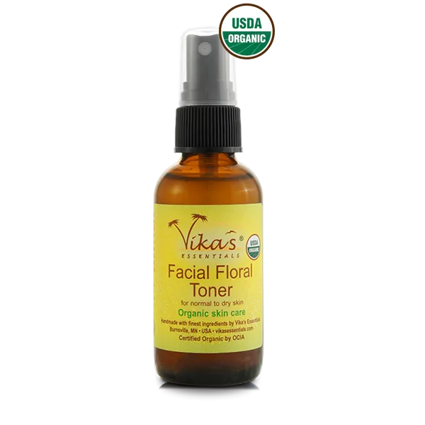 Facial Floral Toner for Dry Skin - USDA Certified Organic