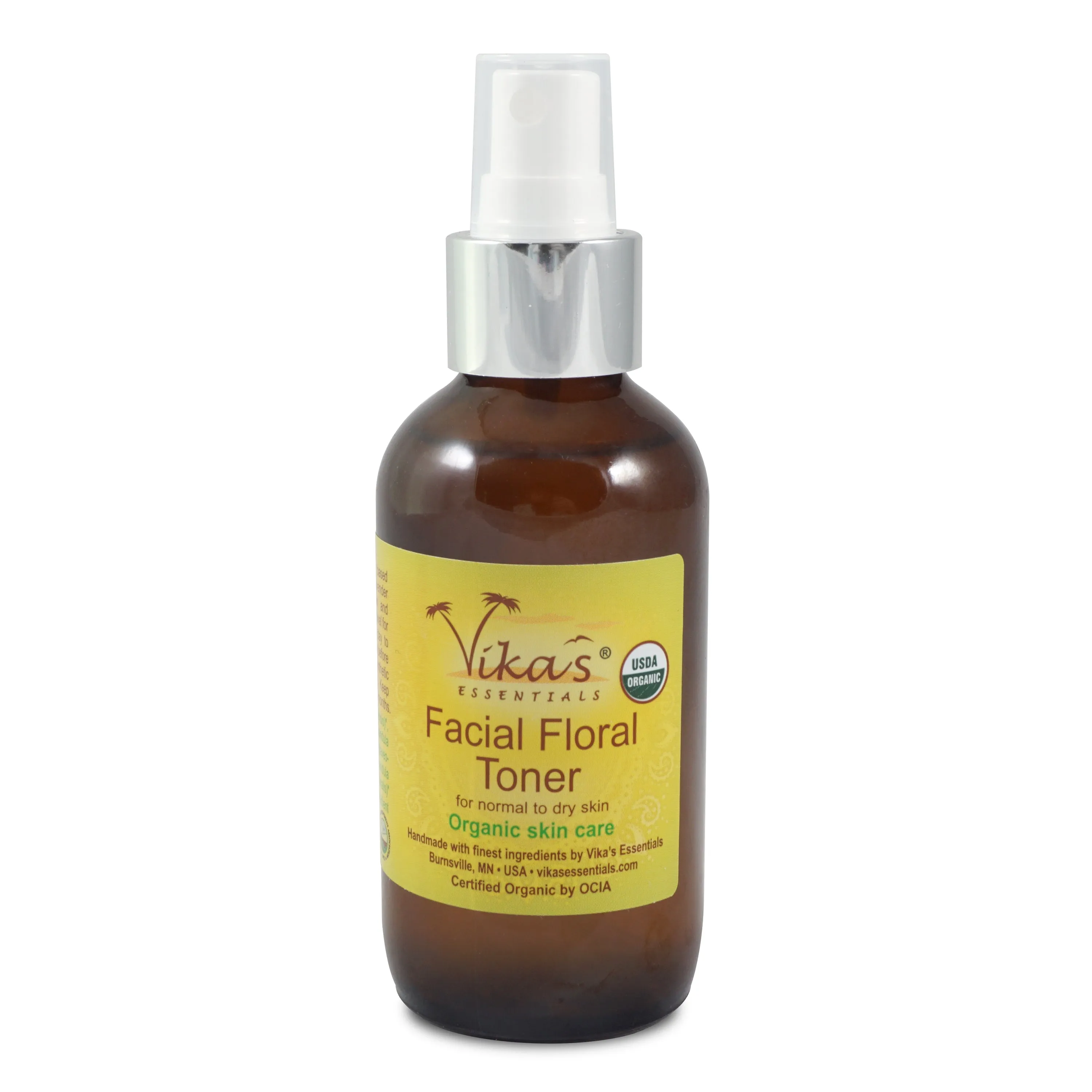 Facial Floral Toner for Dry Skin - USDA Certified Organic