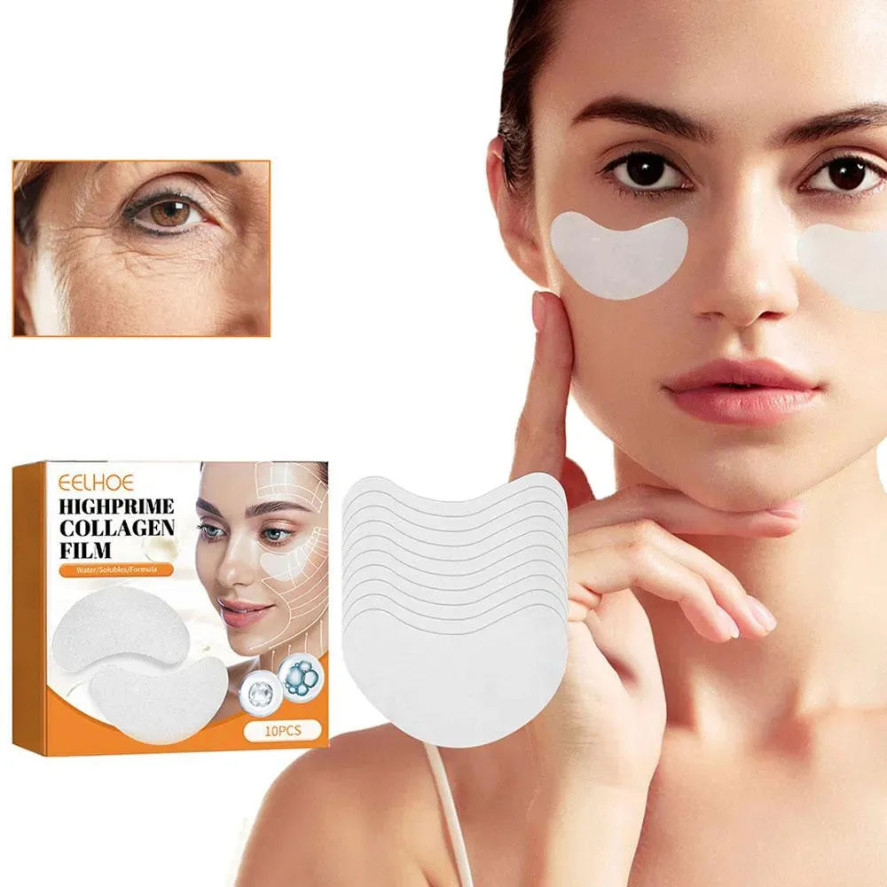 (NET) Collagen Soluble Patches Film Anti Aging Eye Mask 10 pcs