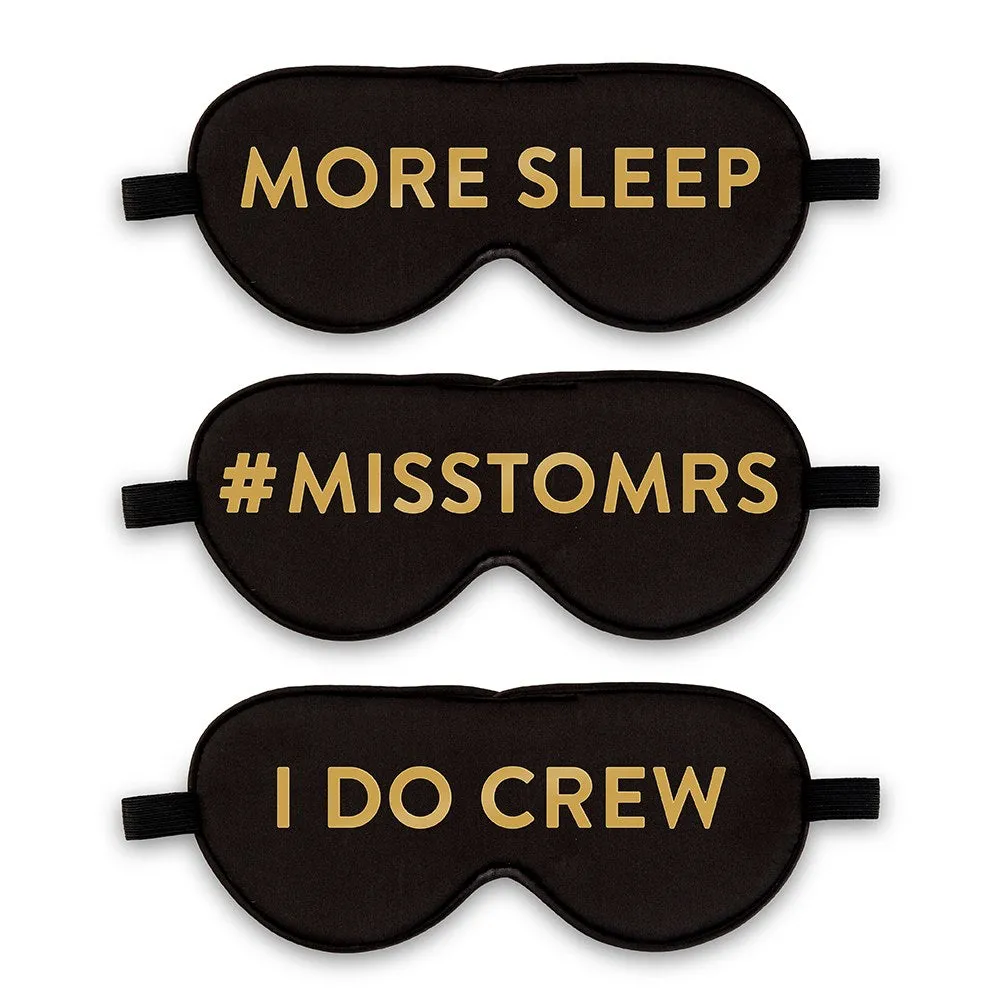 PERSONALIZED SATIN SLEEP MASK WITH METALLIC PRINT - BLACK