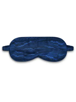 Piped Eye Mask in Navy Marbling