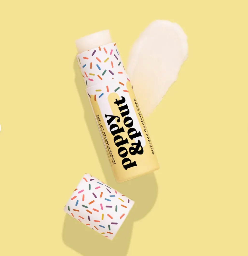 Poppy & Pout Birthday Cake Scented Oil Lip Balms