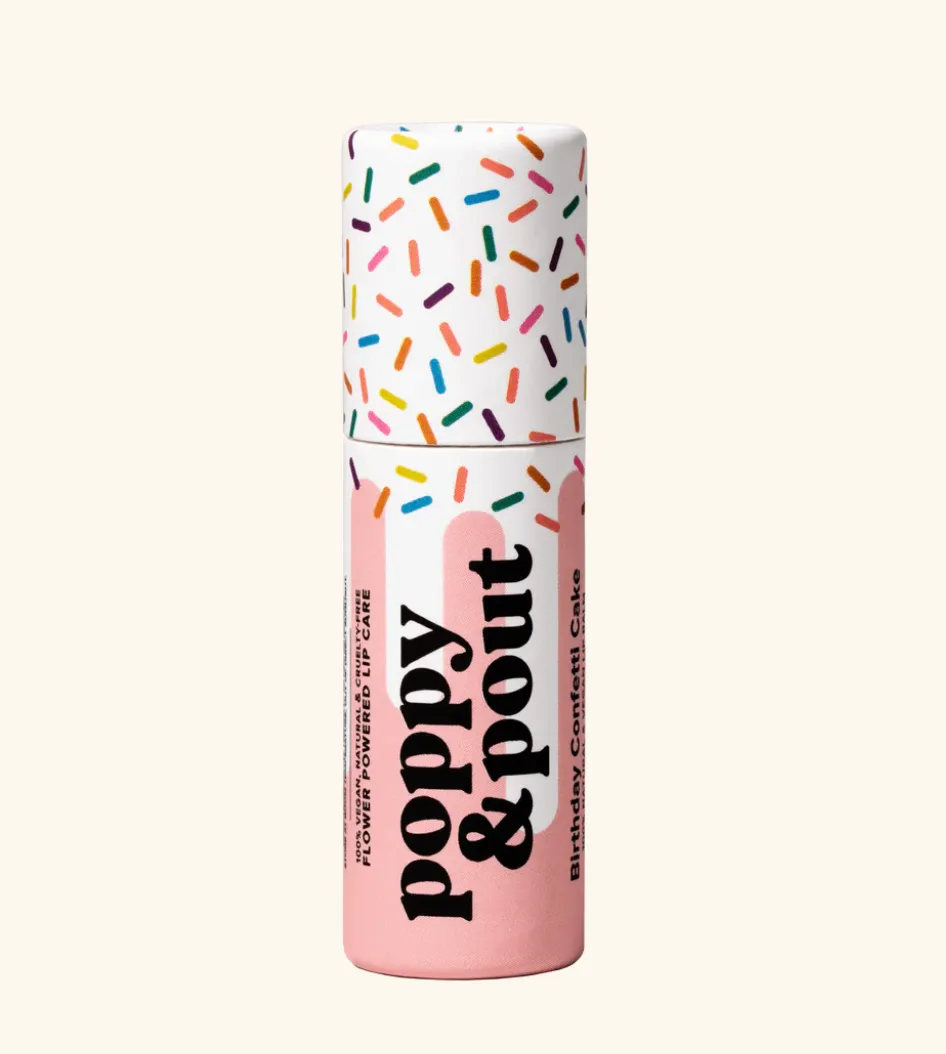 Poppy & Pout Birthday Cake Scented Oil Lip Balms