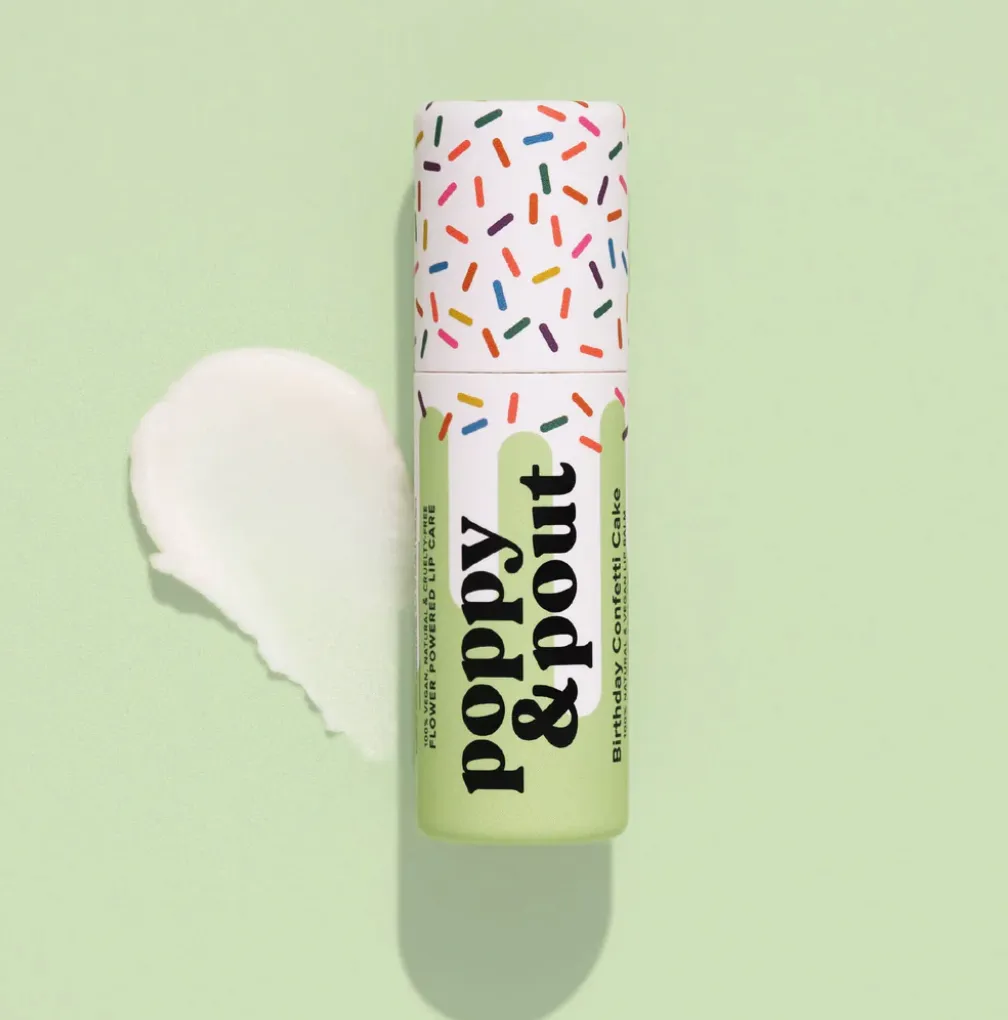 Poppy & Pout Birthday Cake Scented Oil Lip Balms