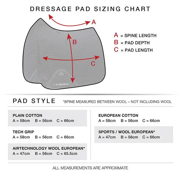 Premier Equine - Tech Grip Pro Anti Slip Saddle Pad - Dressage