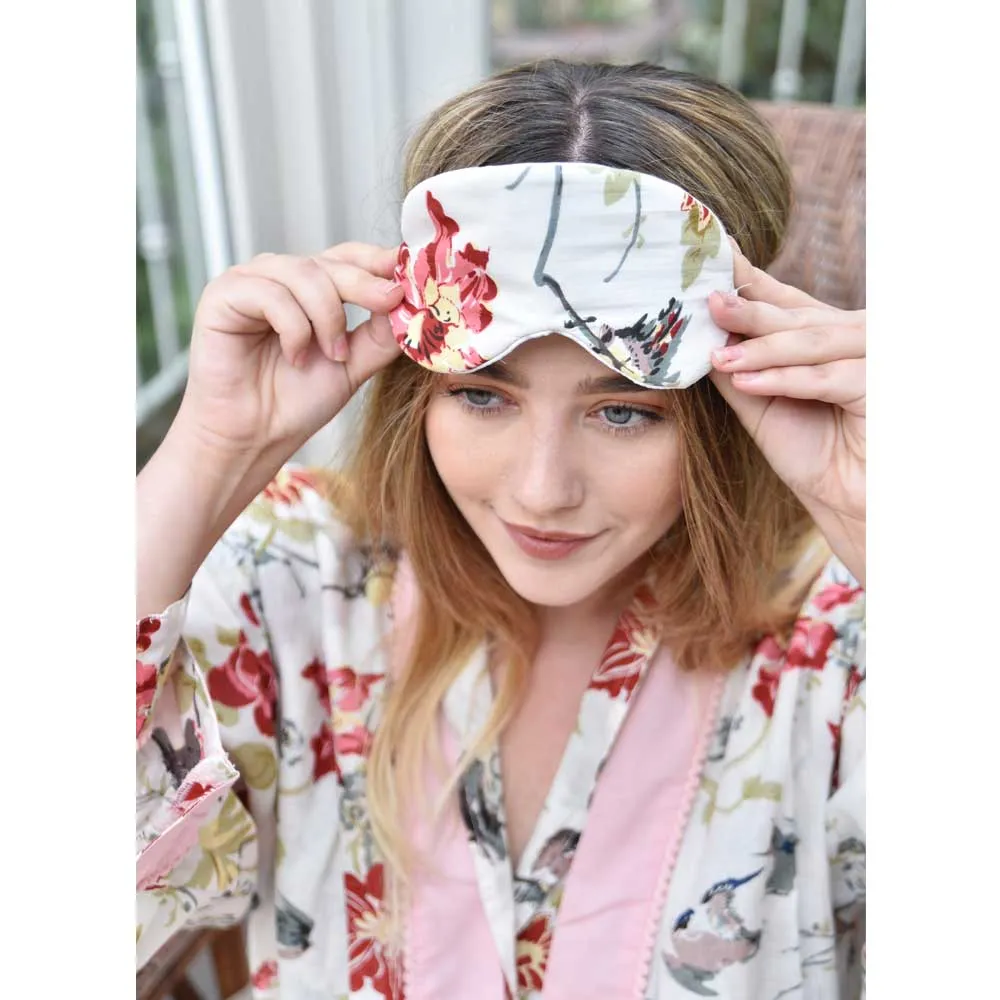 Red Rose Floral Cotton Eye Mask