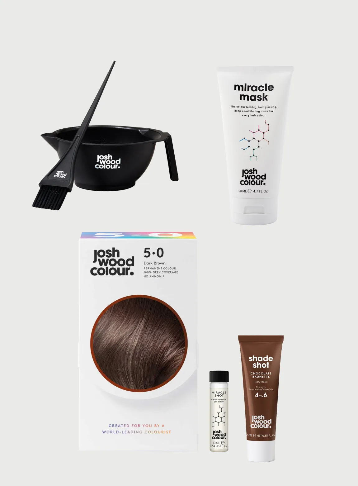 Starter Kit - 5.0 Perm kit, Miracle Shot, Chocolate Shade Shot x 1, Bowl & Brush, Miracle Mask