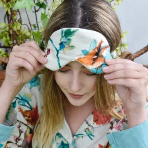 Turquoise Hummingbird Cotton Eye Mask