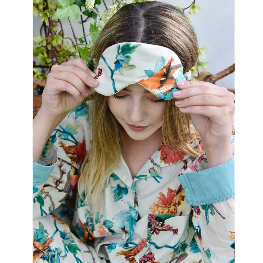 Turquoise Hummingbird Cotton Eye Mask